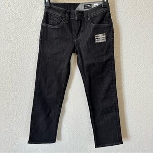 Volcom Solver Modern Straight Regular Rize Black Denim Jeans Size 22 or 8 NTW